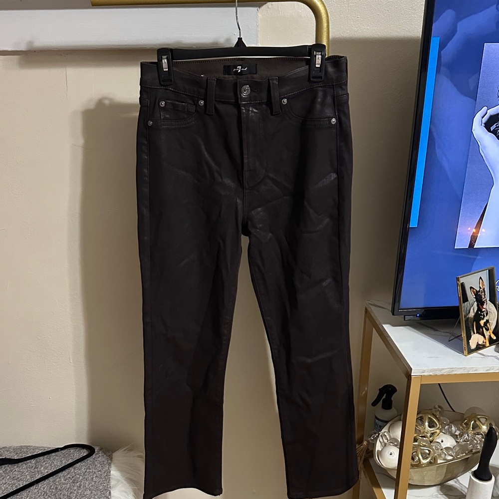 Dark brown shiny Denim Jeans